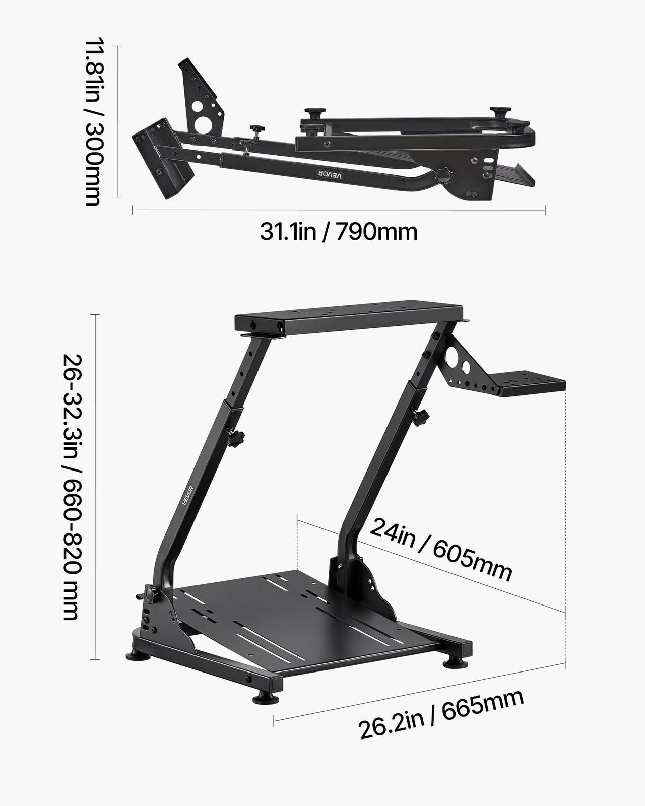 VEVOR Racing Wheel Stand Simulator Cockpit Foldable Logitech G29 G27 G920 G923
