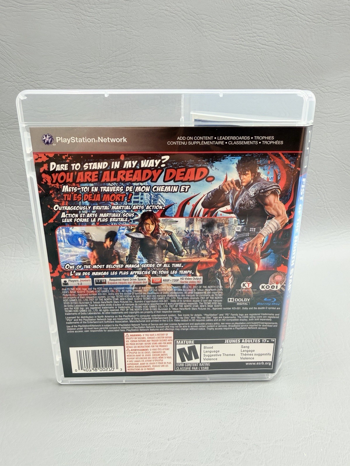 Fist of the North Star: Ken’s Rage (Sony PlayStation 3 PS3, 2010) CIB – Pristine