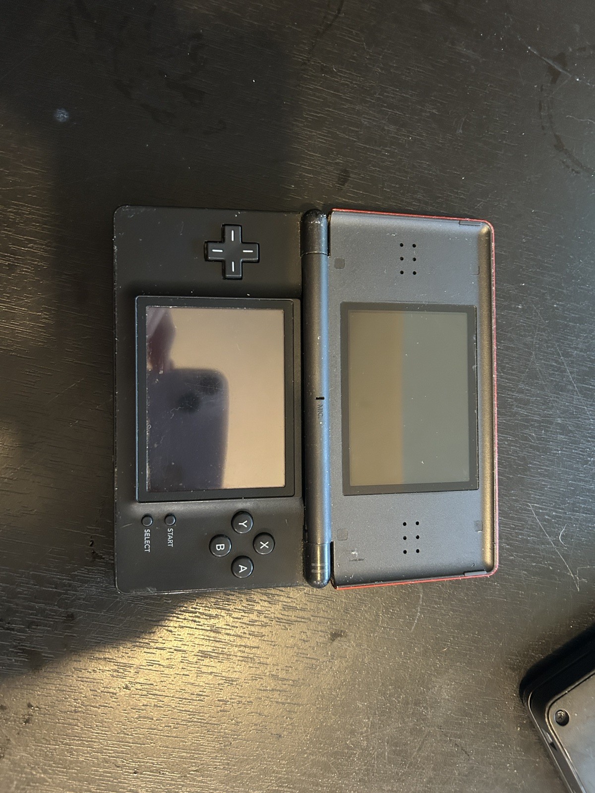 Nintendo DS Lite Crimson Console Red/Black Tested/Works No Charger Or Stylus