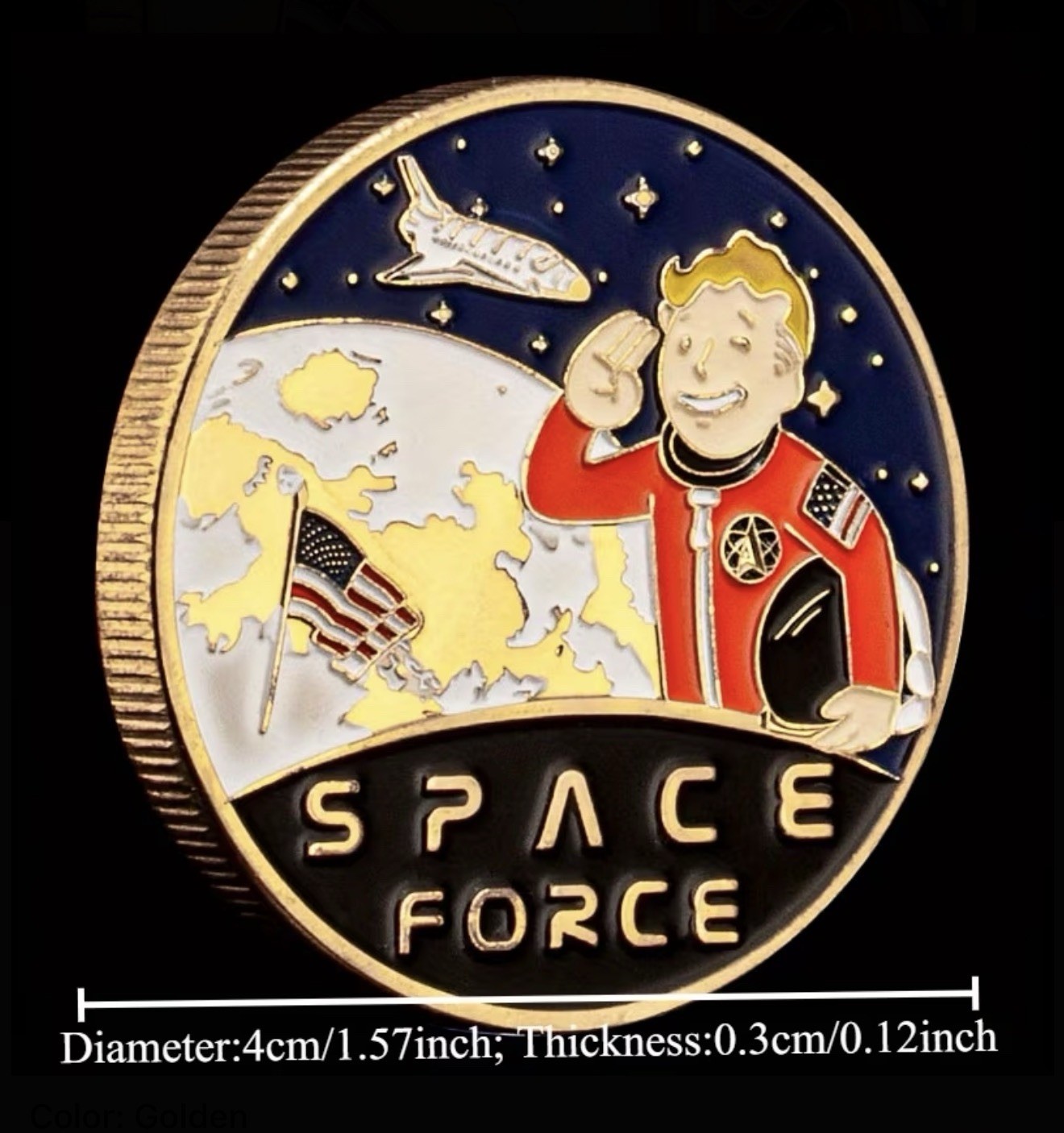 FALLOUT (Vault Boy) UNITED STATES SPACE FORCE & VAULT-TEC (Novelty Coins & Bill)