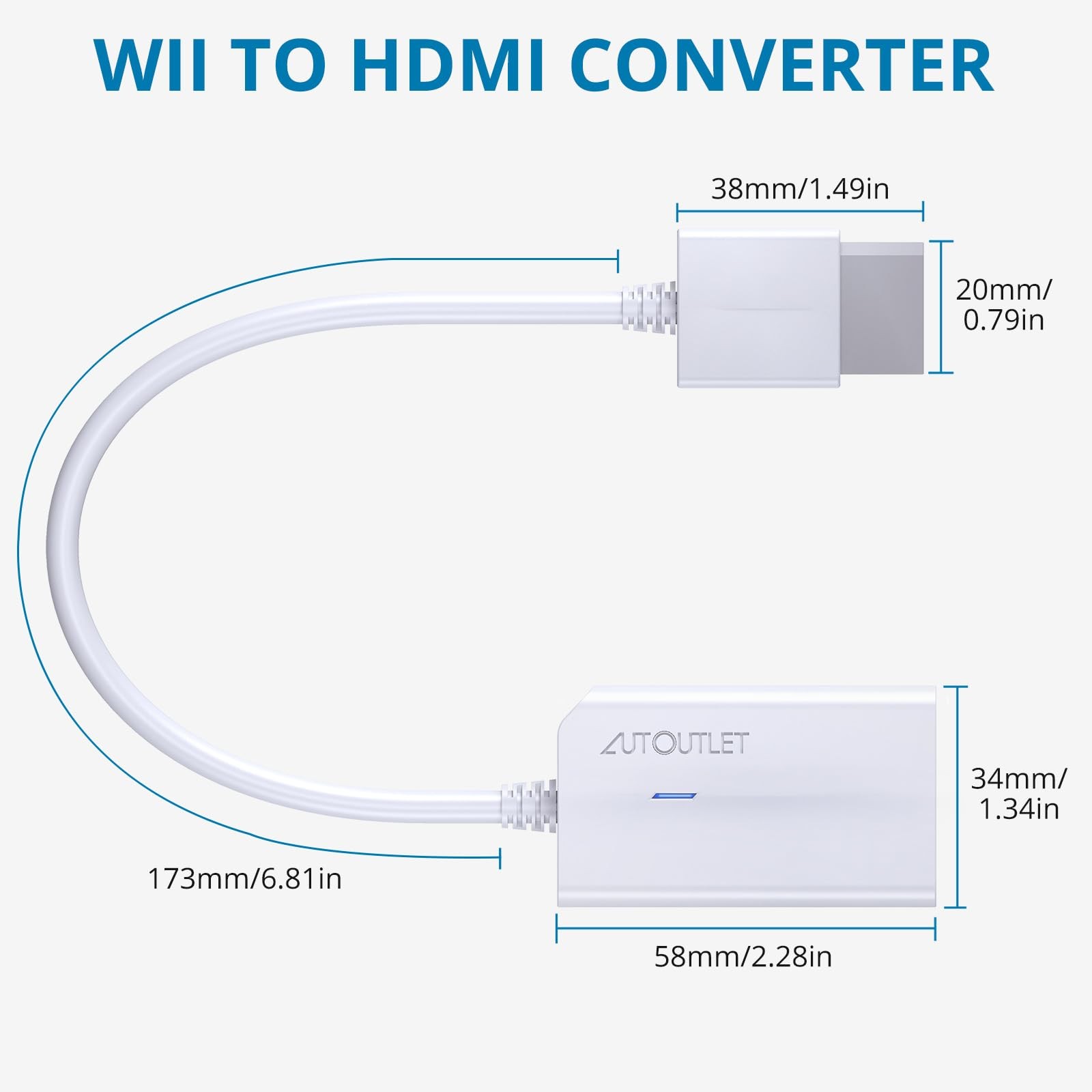 Wii to HDMI Converter 1080P for Full HD Device, Wii HDMI Adapter with 3,5mm A…