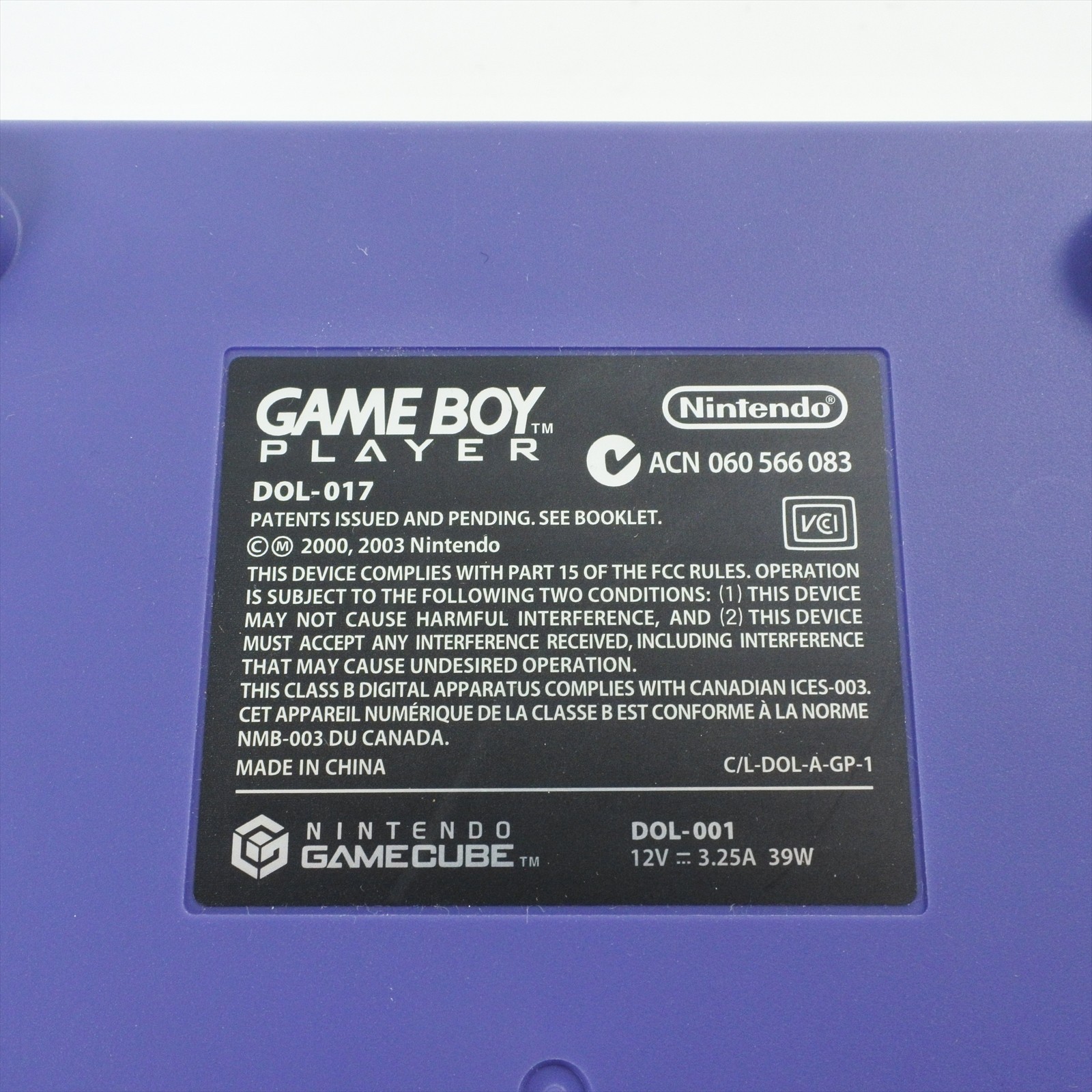 Nintendo Game Boy Player Violet DOL-017 Console Boxed Gamecube Tested Ref 0708
