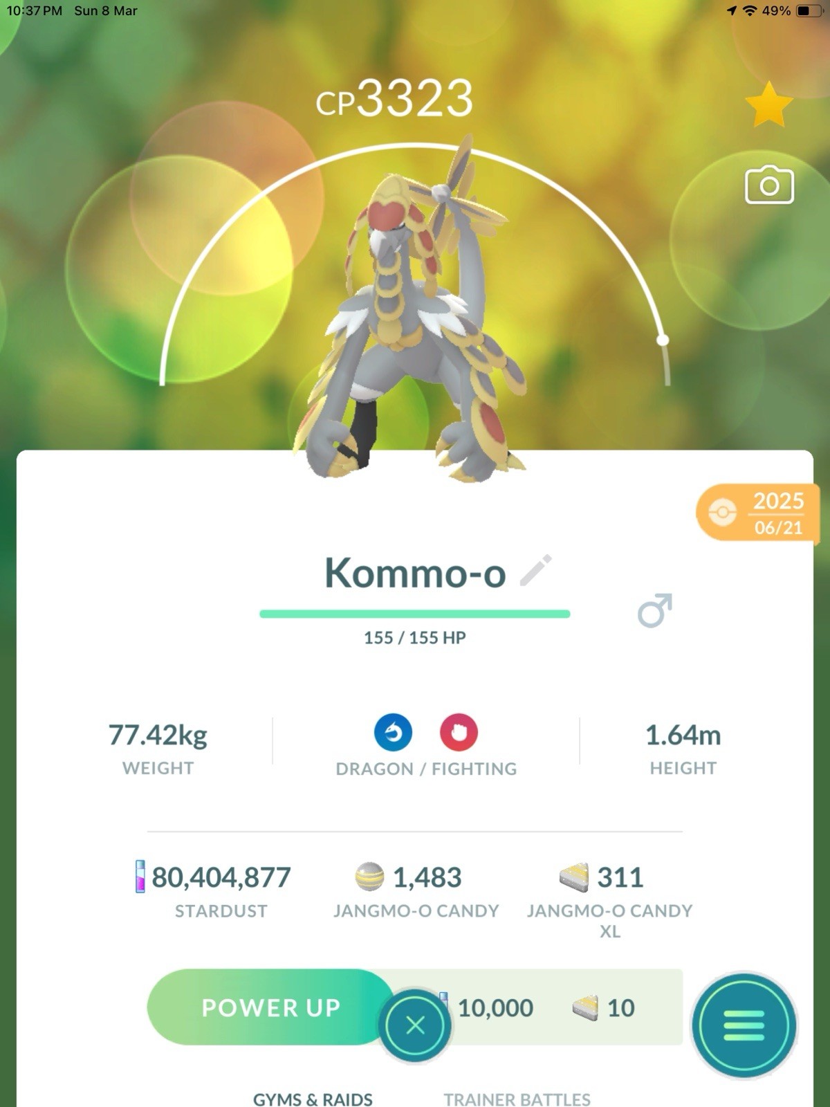 Pokemon Kommo-o go fast trade 20k Stardust