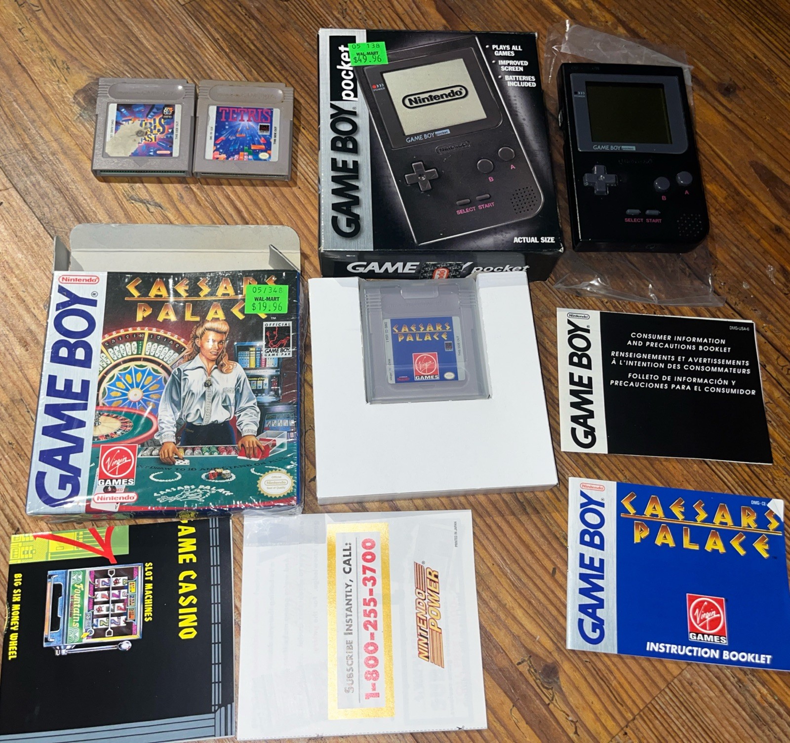 Nintendo Game Boy Pocket Black Handheld Complete in Original Box w/ Games *READ