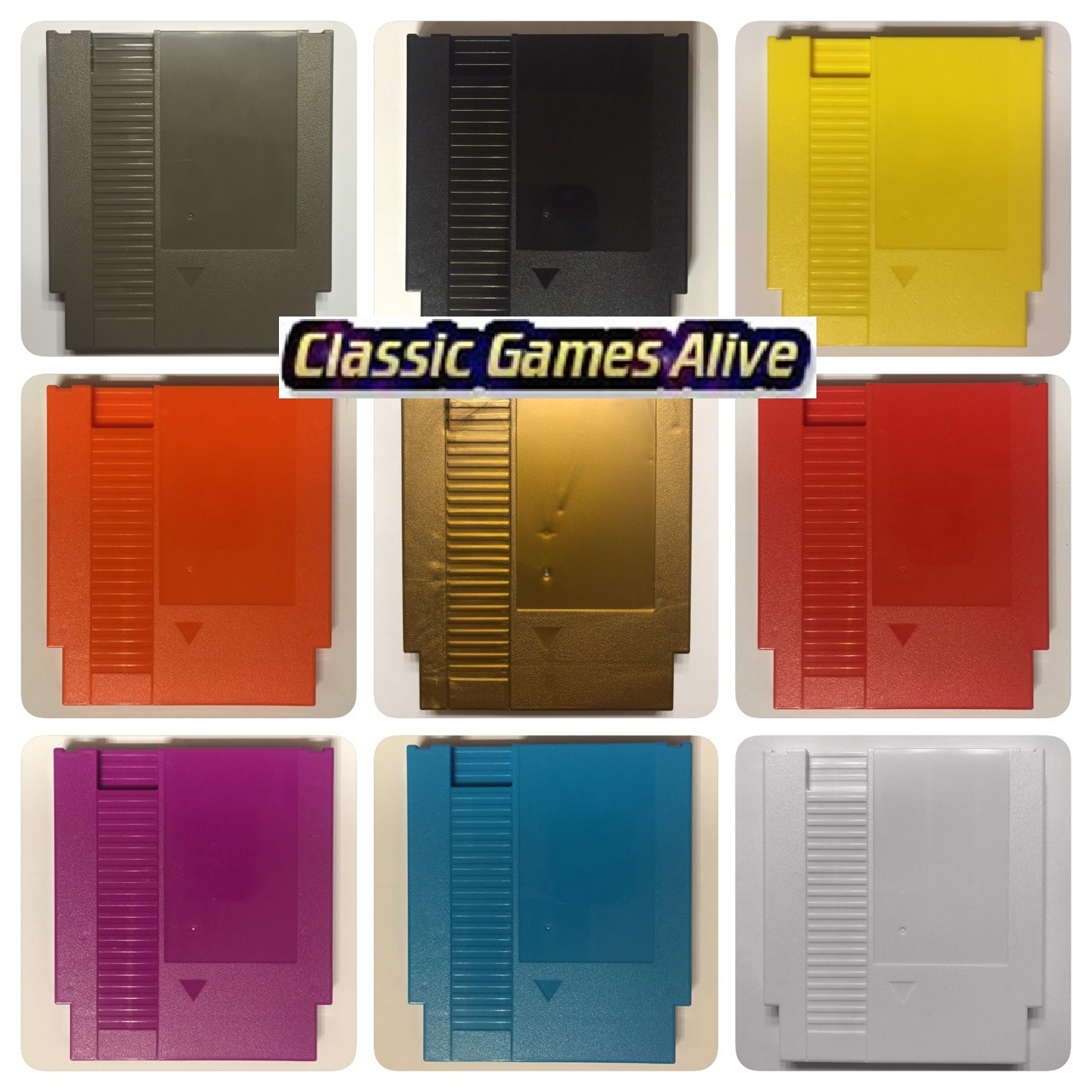 NES Replacement Case Cart Shell – Transparent COLOR, Gold, Sliver (Raspberry Pi)