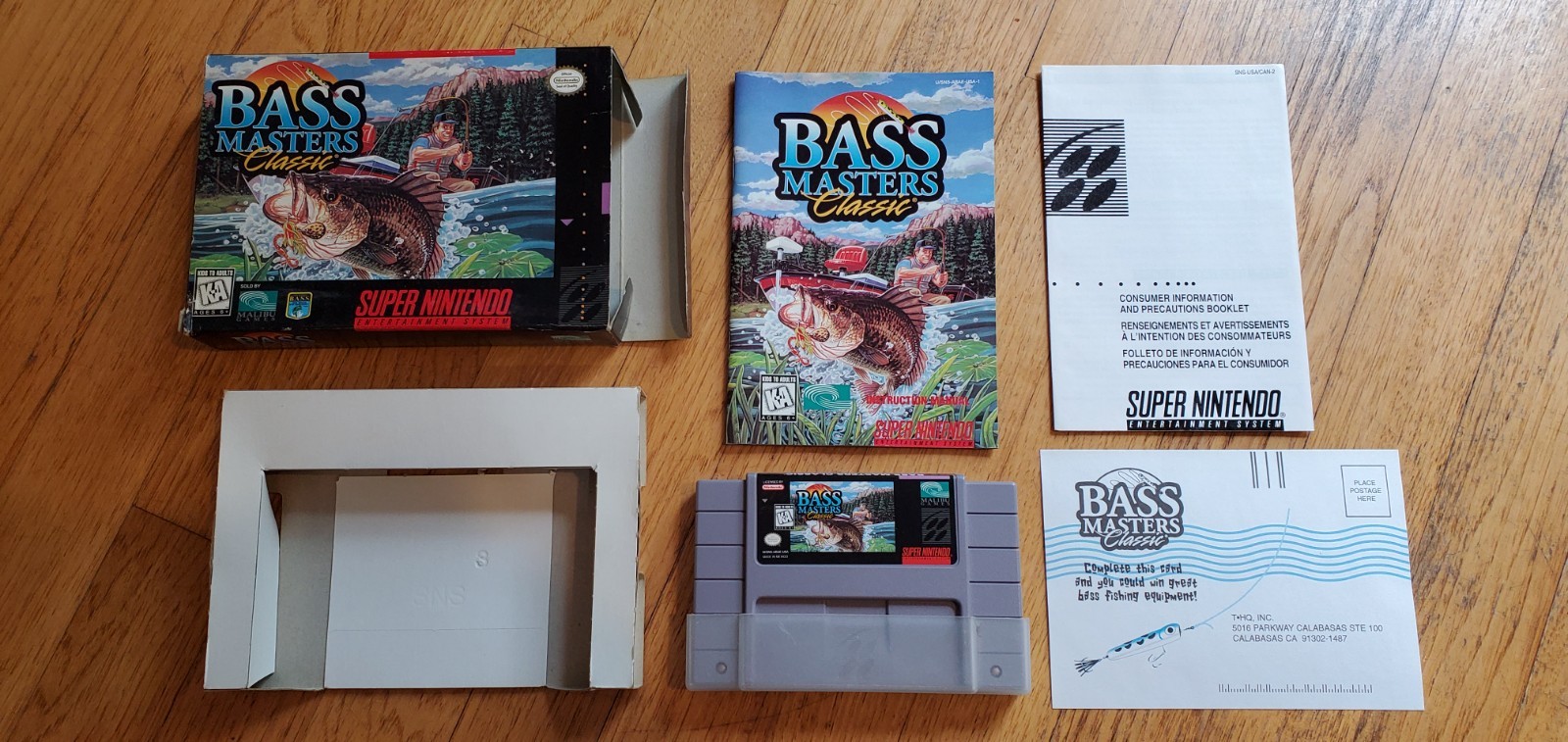 Bass Masters Classic Super Nintendo SNES Complete in Box CIB Manual & Inserts !!