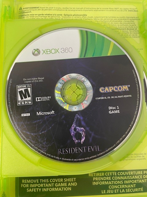 Resident Evil 6 (Microsoft Xbox 360) w/Man Tested Works