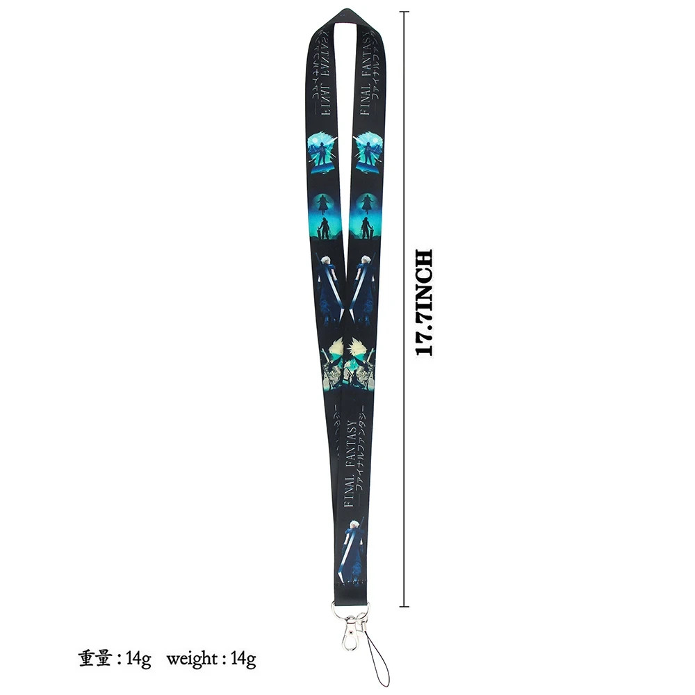 Final Fantasy VII Cloud Strife Lanyard – FF7 Anime Keychain Strap – Gamer Merch