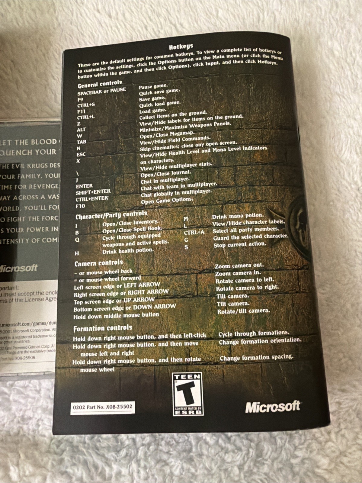 Dungeon Siege PC CD ROM Video Game 2 CD Role Playing VTG CIB Chris Taylor