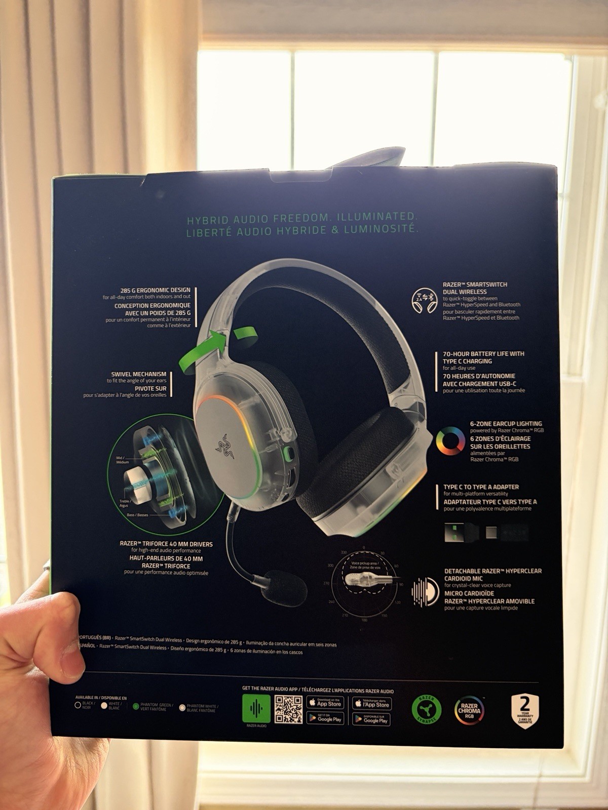 NEW Razer Barracuda X Chroma Wireless Gaming Headset, Phantom White