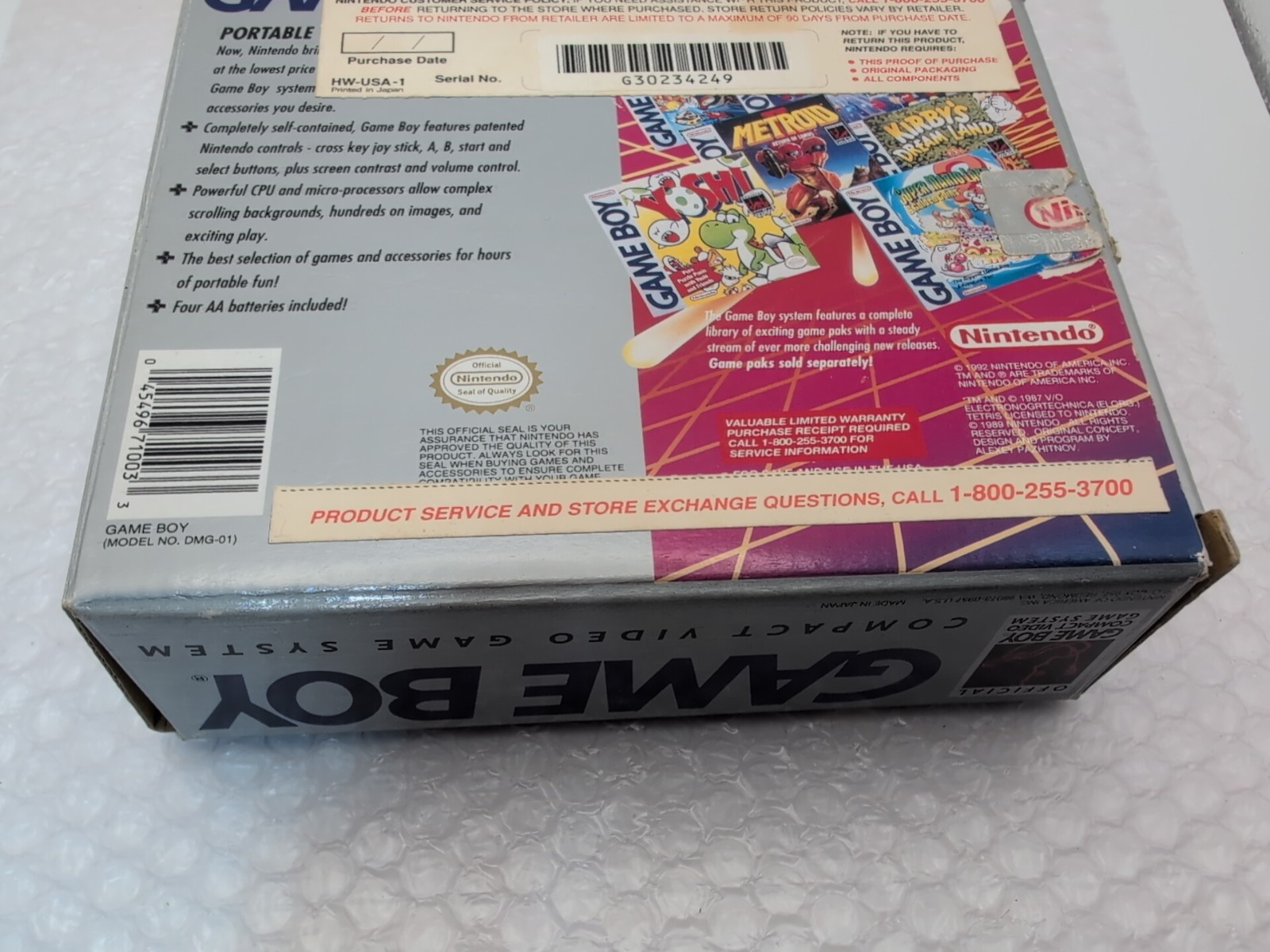 Original Nintendo Gameboy DMG-01 Gray CIB *Matching Serial* Rare – Excellent