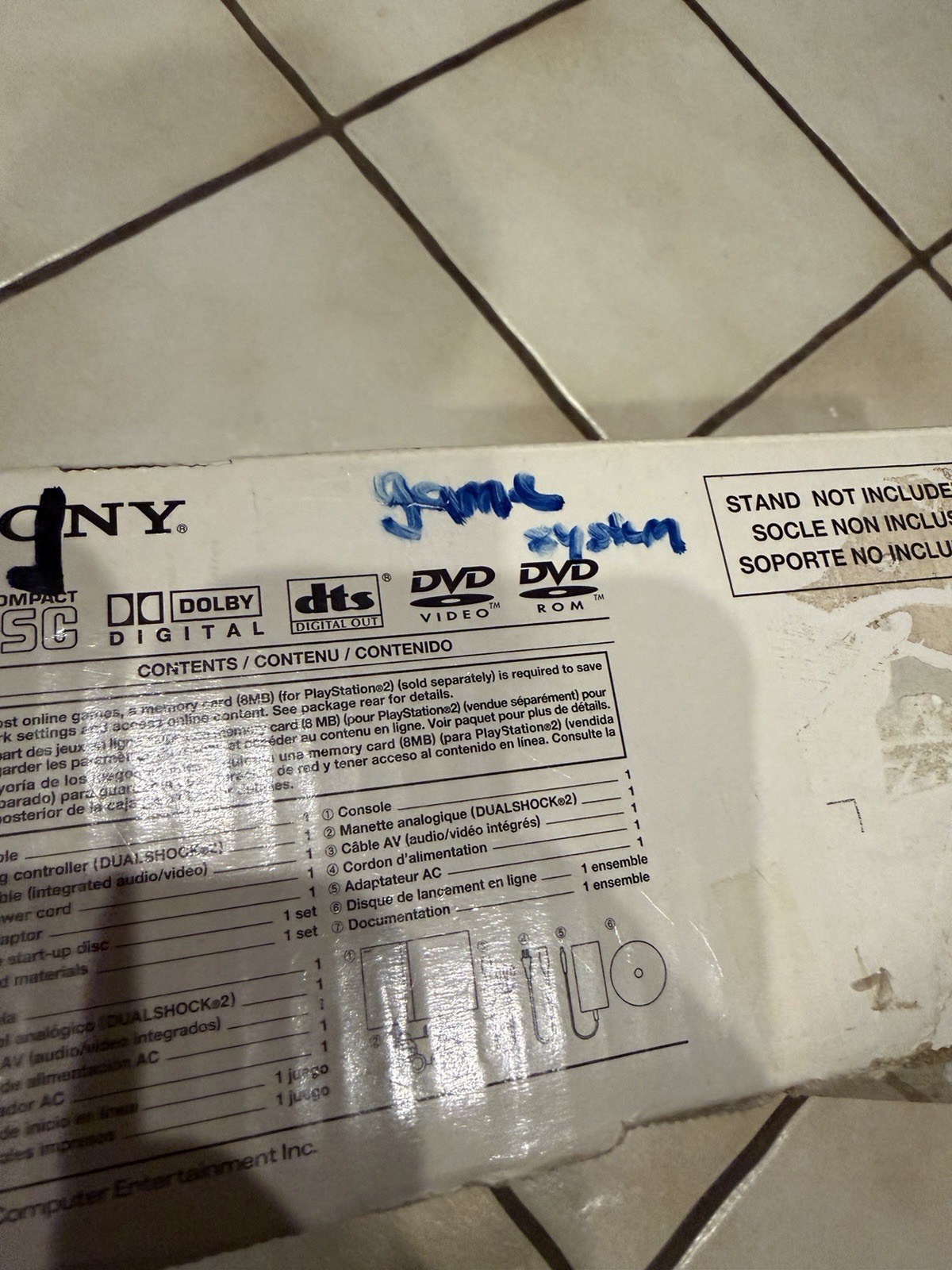 Sony PlayStation 2 PS2 Slim SCPH-70001 Box Only – No Insert OEM — READ