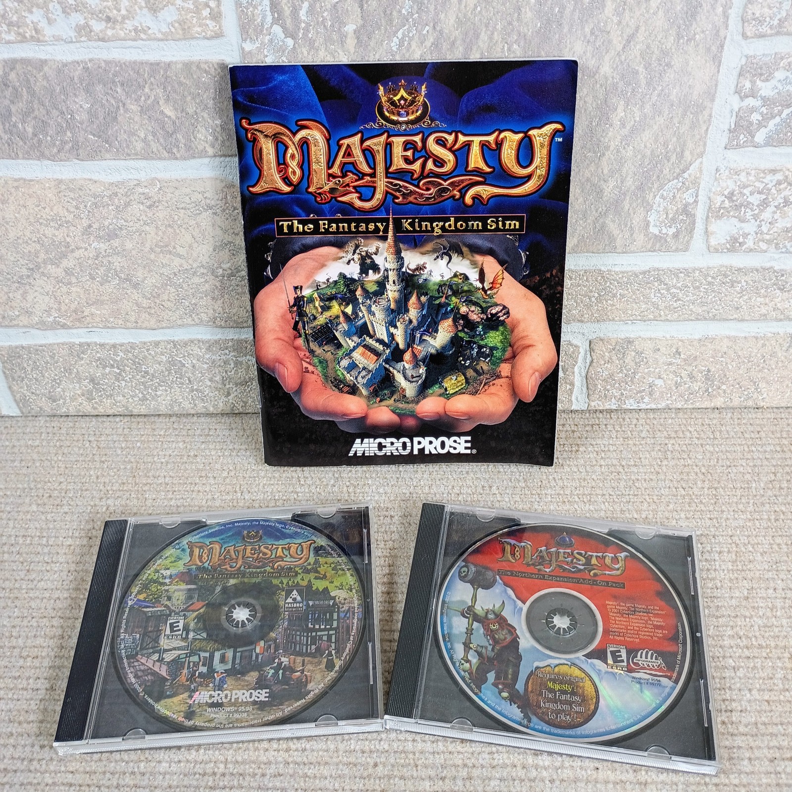 Majesty The Fantasy Kingdom Sim PC Game & Northern Expansion Add-On & Manual
