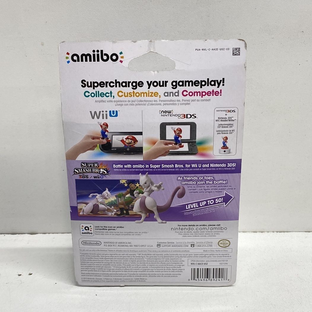 Nintendo amiibo Super Smash Bros Greninja & Mewtwo Pokemon Figure Lot 2 Sealed