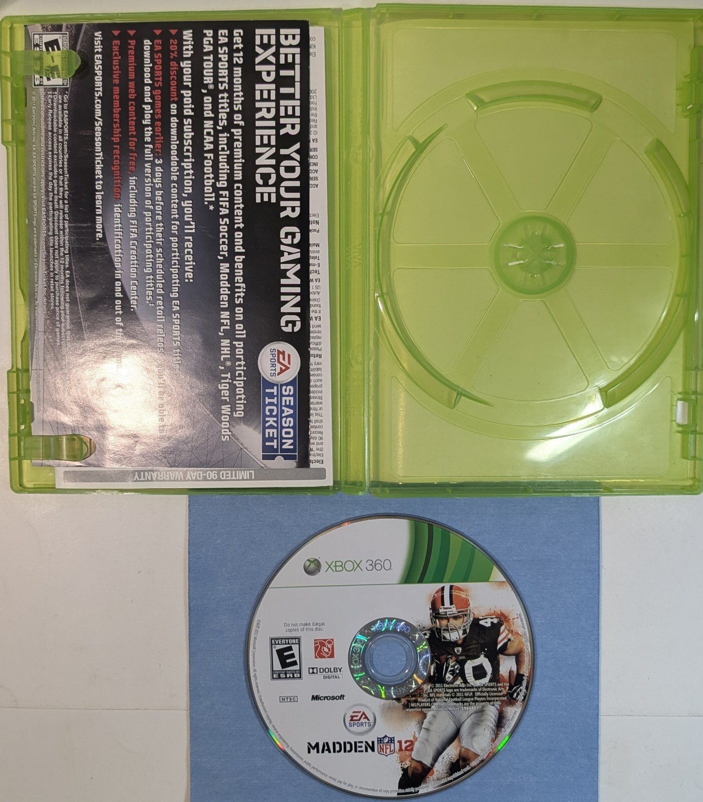 Madden NFL 12 Microsoft Xbox 360 Tested and Working