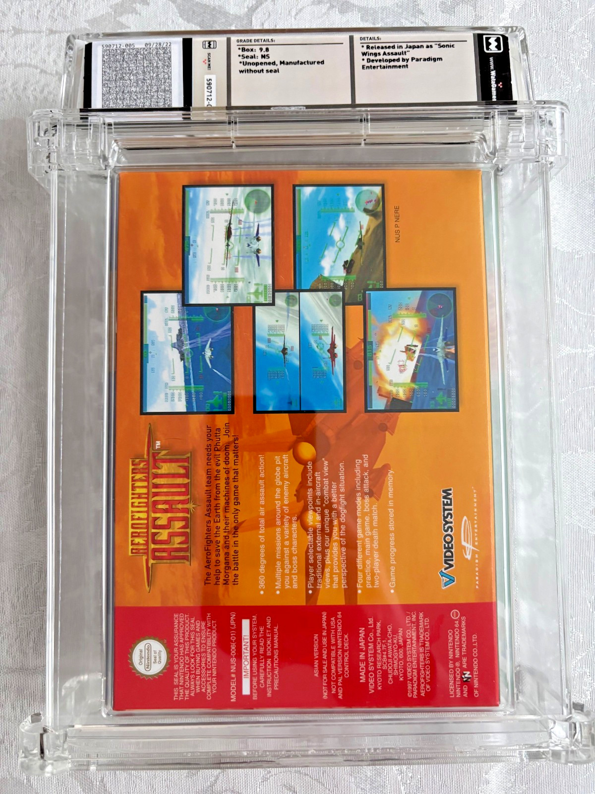Aerofighters Assault Nintendo 64 N64 Japan Asian Version UNOPENED New WATA 9.8