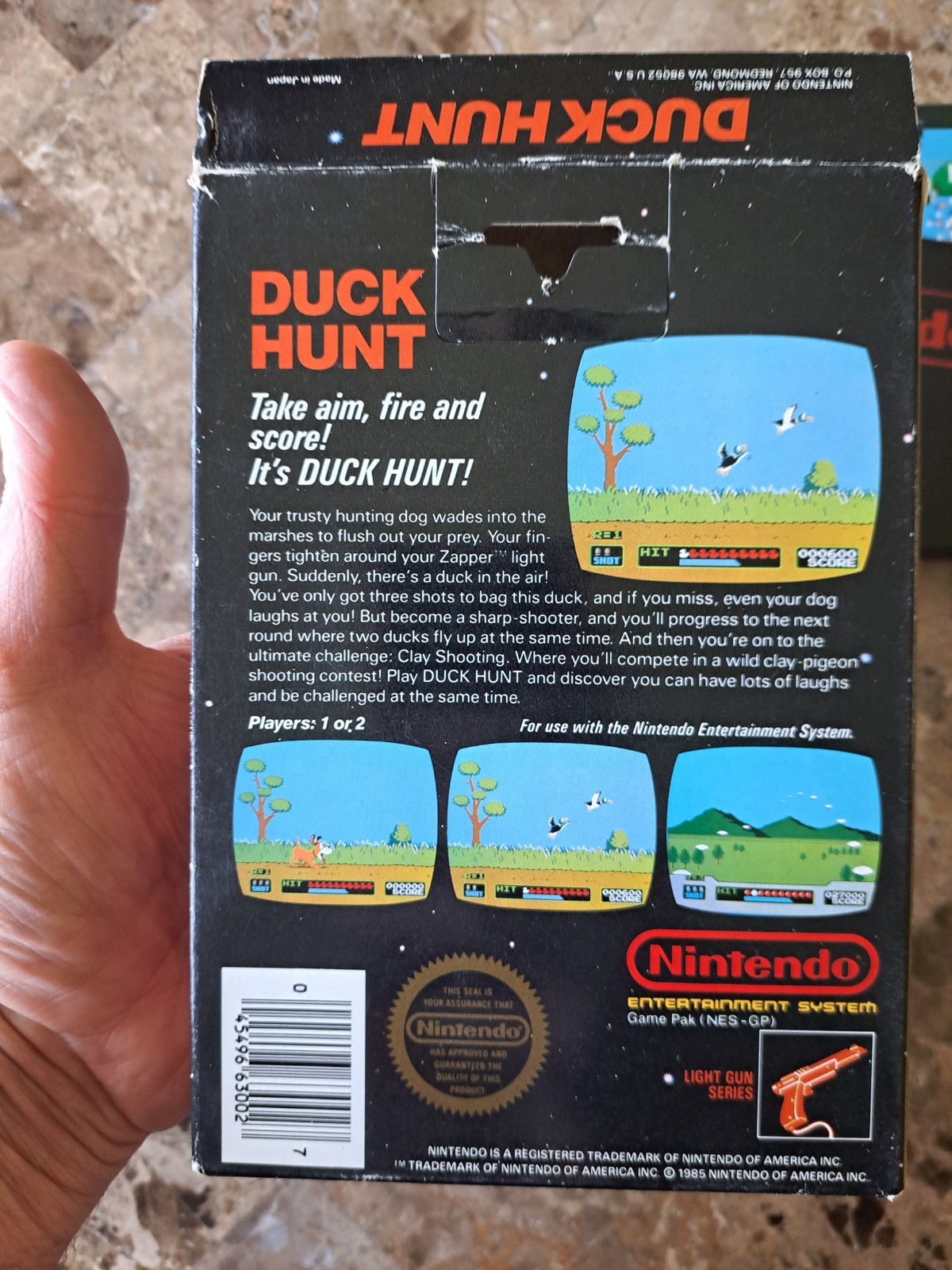 Duck Hunt NES Nintendo CIB Very Nice 4th Print Hangtab Authentic Free Fast Ship