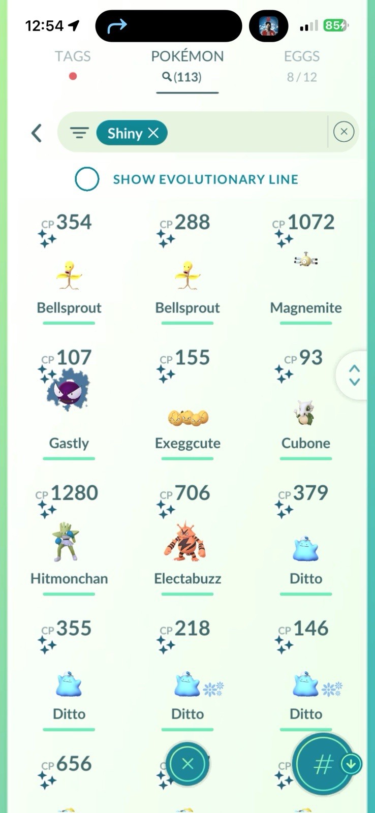 Pokémon PTC GO | LVL 70 |113✨|10.3☄️ Charcadet, Bg Ditto X 9