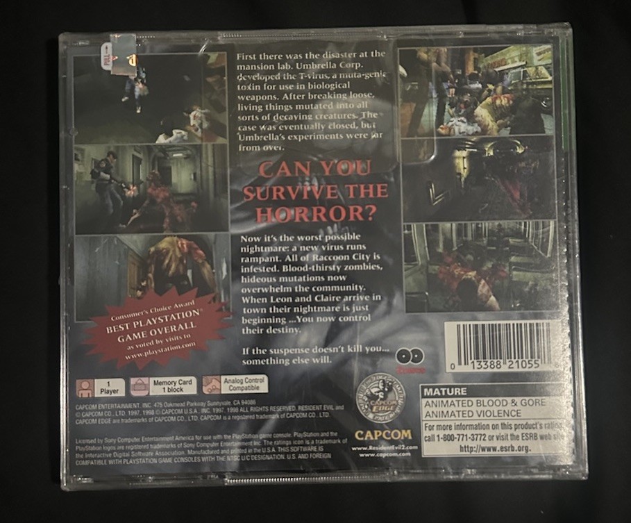 Brand New Resident Evil 2 Greatest Hits PS1 NTSC-U/C M Rated Survival Horror