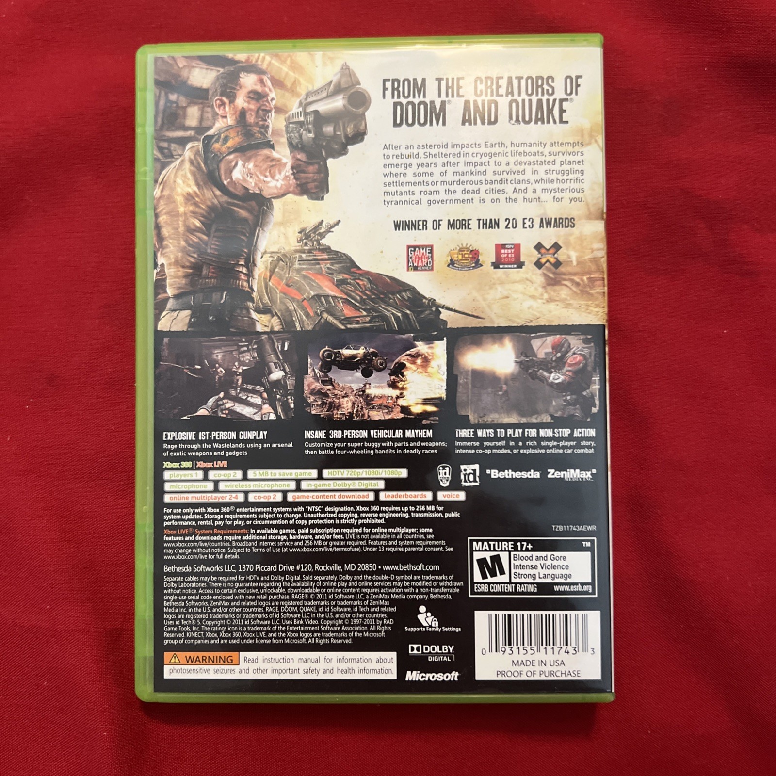 Rage -Microsoft Xbox 360 Video Game