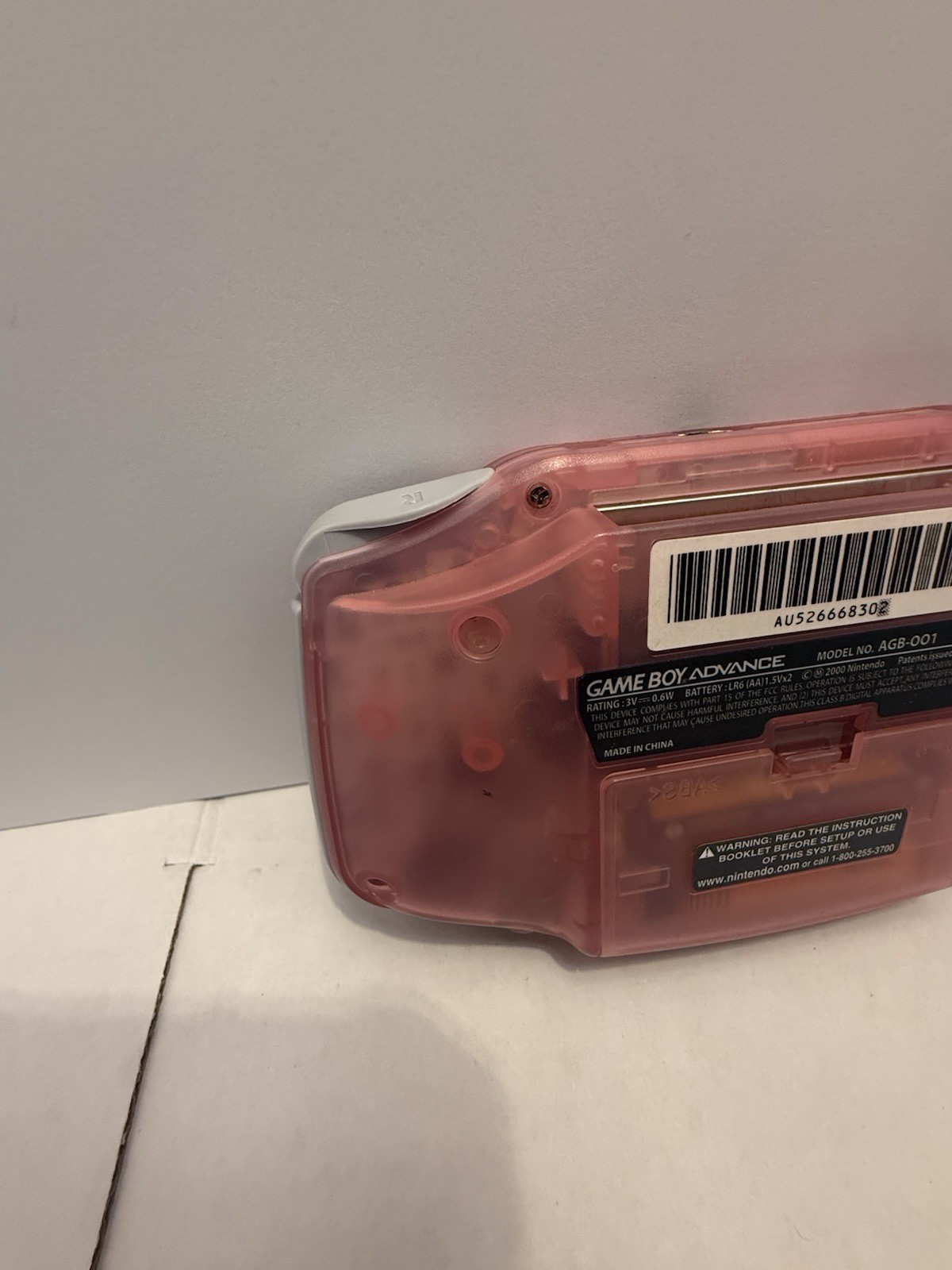 Nintendo Game Boy Advance AGB-001 Pink Handheld Console Color Screen Region Free