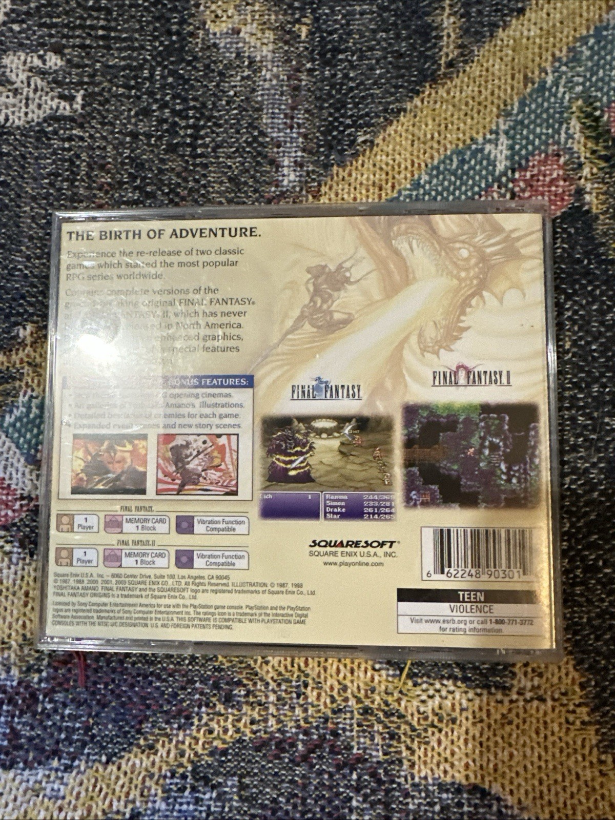 Final Fantasy Origins – Complete (Sony PlayStation 1, PS1) CIB – Black Label