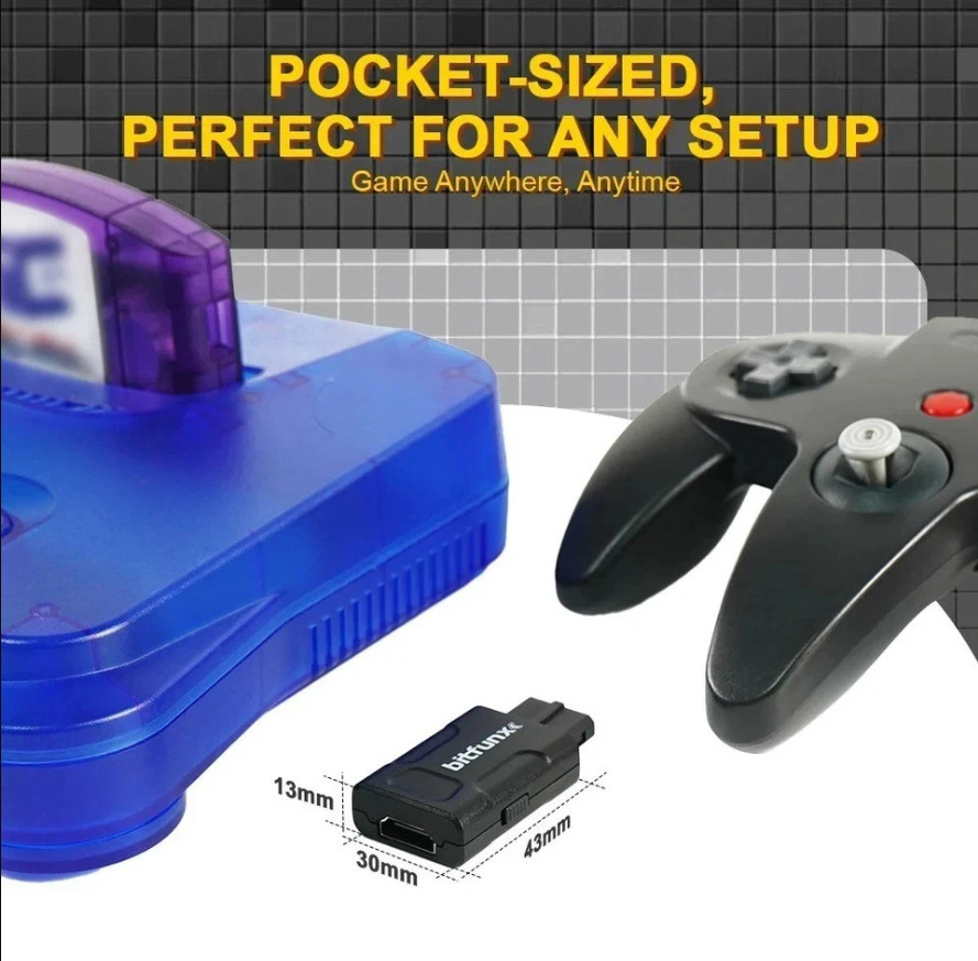 Bitfunx N64 HDMI Adapter 720P 1080P HD Converter Upscale N64 SNES SFC GameCube