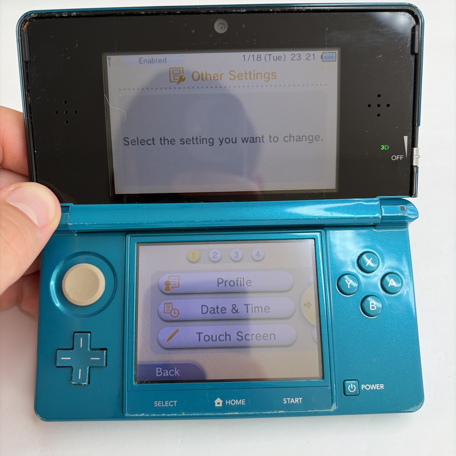 Nintendo 3DS System – Aqua Blue, Charger & Tested US Model