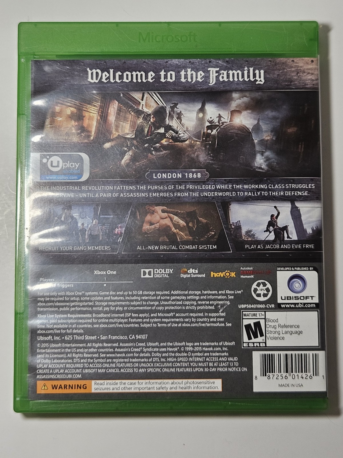 Assassin’s Creed: Syndicate Standard Edition CIB Complete Xbox One