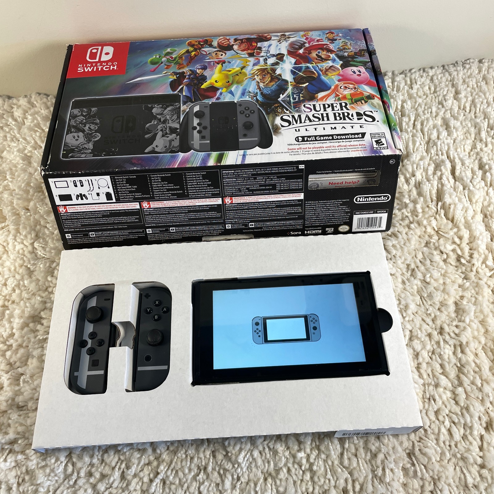 Nintendo Switch 32GB Super Smash Bros Ultimate Edition Console System CIB in Box