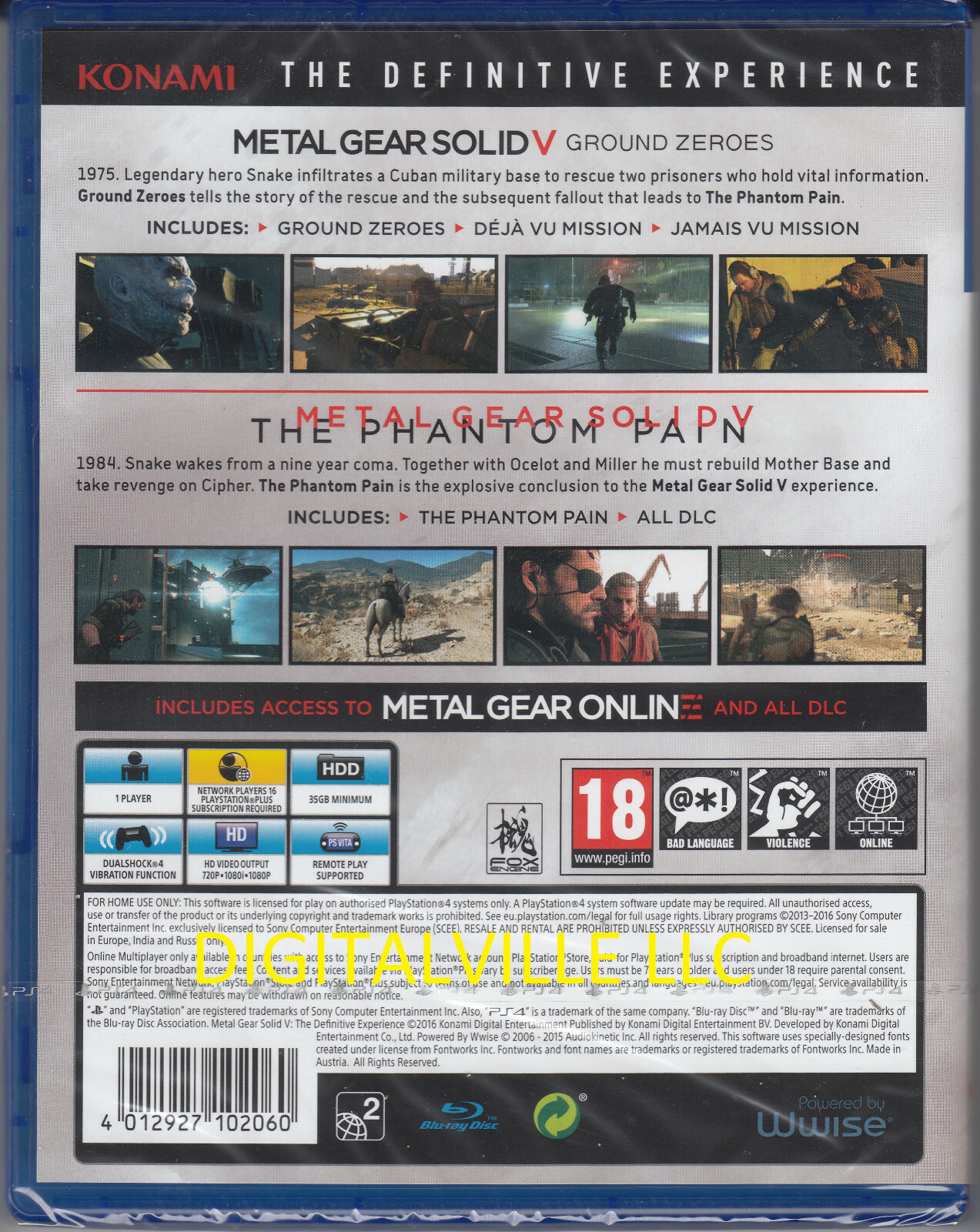 Metal Gear Solid V Definitive Experience PS4 MGS V Brand New Factory Sealed
