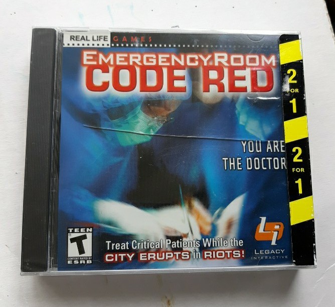 2 Games: 911 PARAMEDIC + ER CODE RED – NEW – Real Life Medical CD-ROM Sealed