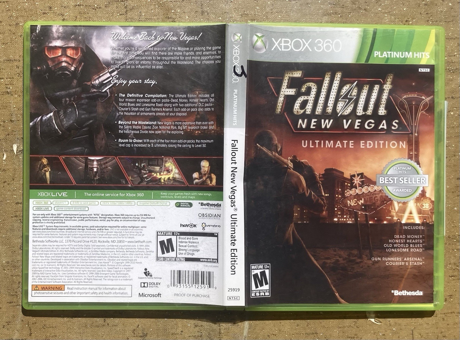 Fallout: New Vegas Ultimate Edition (Xbox 360, 2012) CIB Complete – Tested Clean