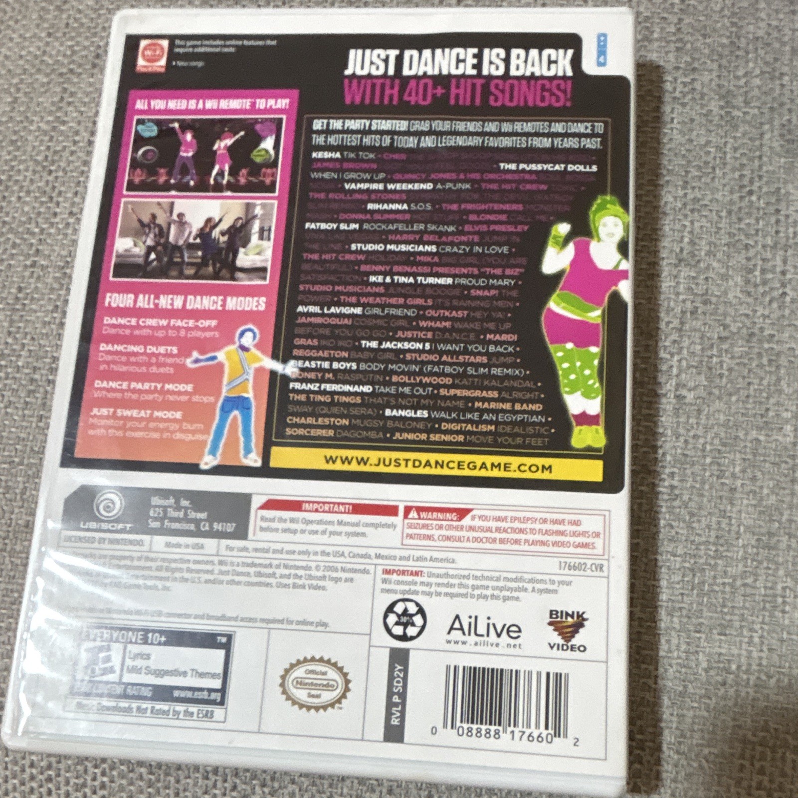 Ubisoft Just Dance 2 Just Dance Series Nintendo Wii Music Dance E10+ 2010 Manual
