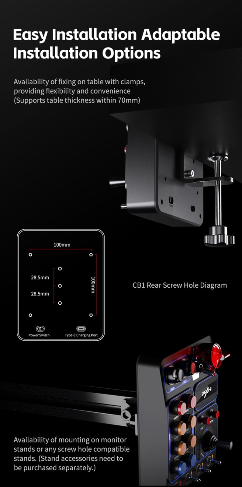 CB1 Racing Button Box PC USB Simulation Racing Instrument Center Control Butt…