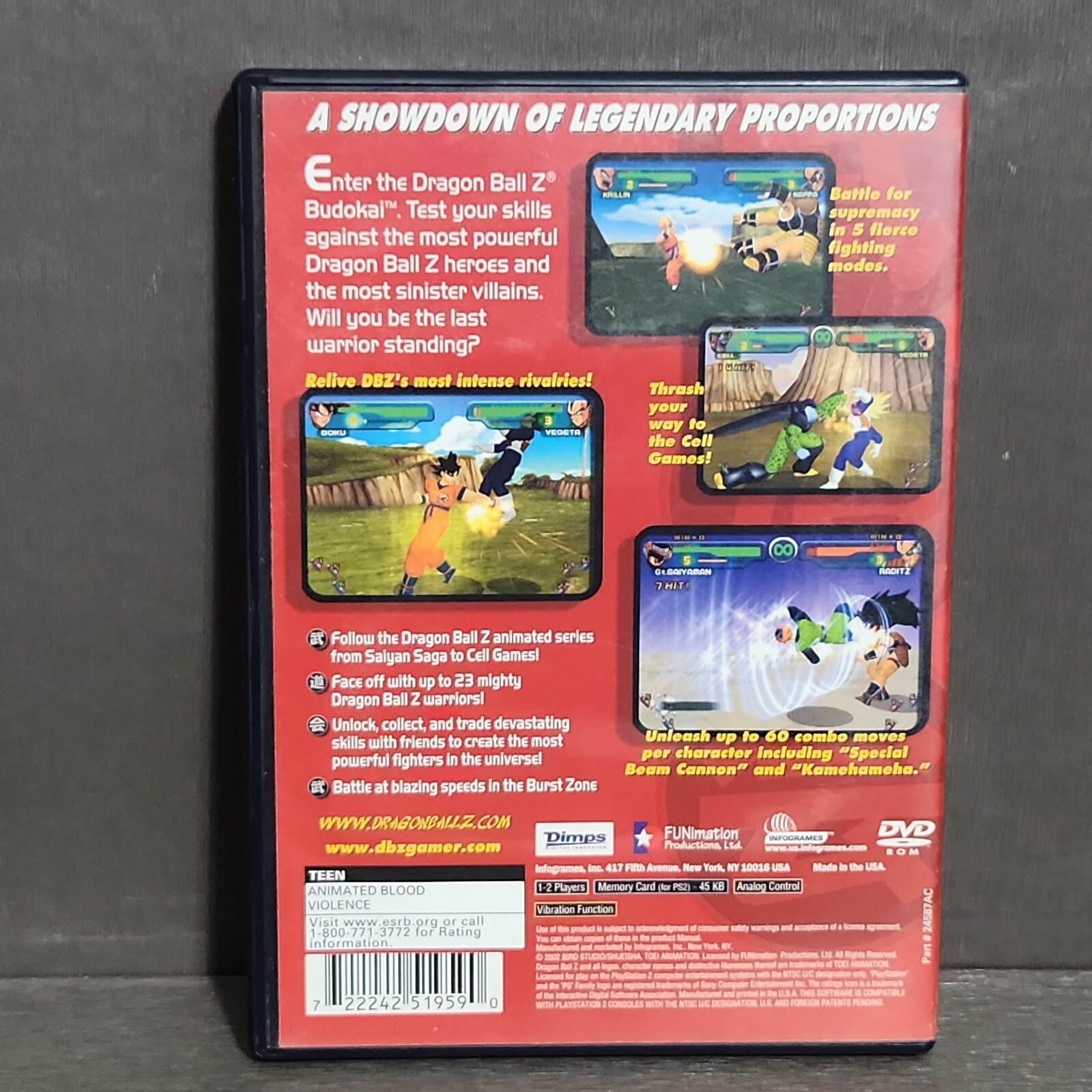 Dragon Ball Z Budokai Playstation 2 PS2 Refurbished