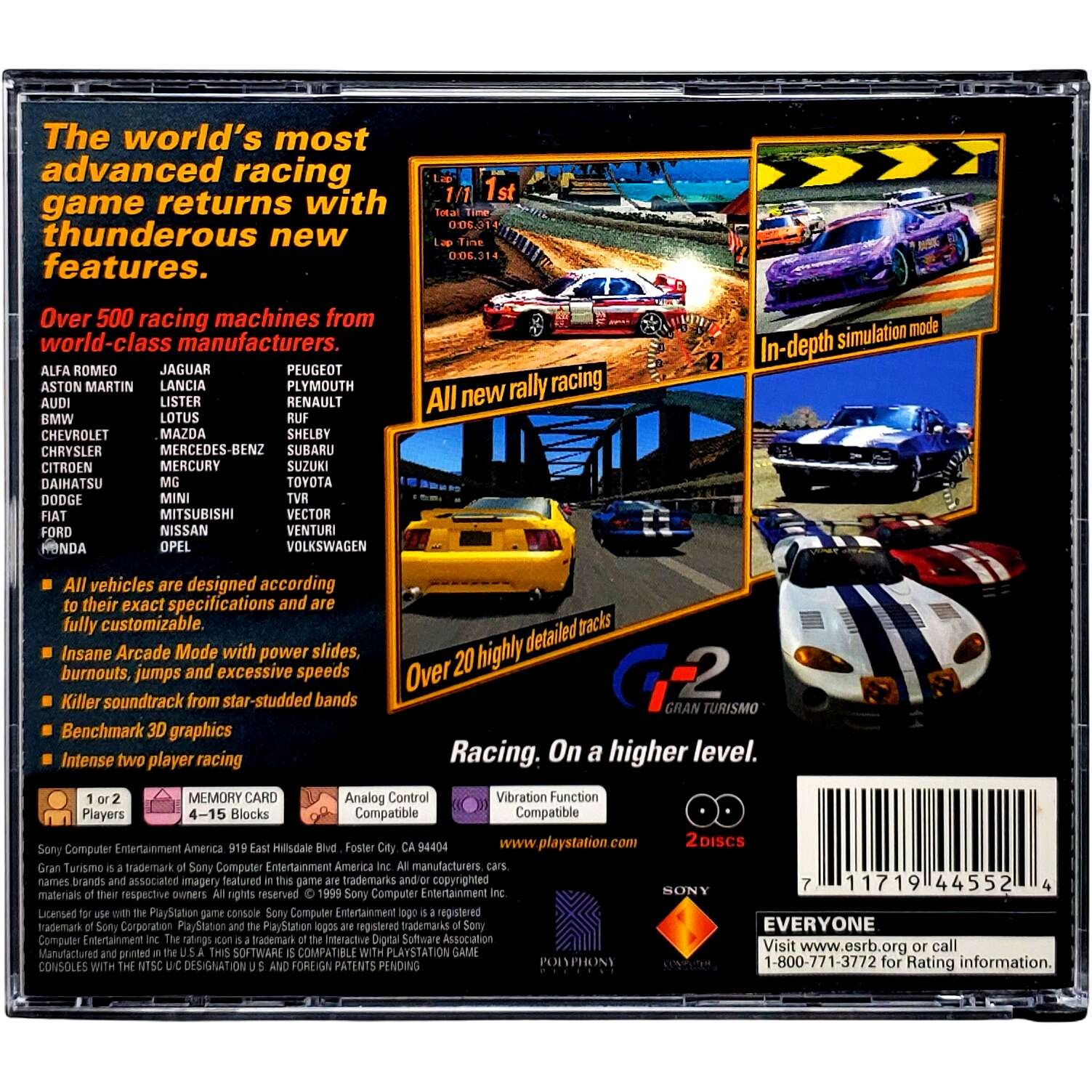 Gran Turismo 2 – Sony Playstation Pristine Tested Authentic 180 Day Guarantee