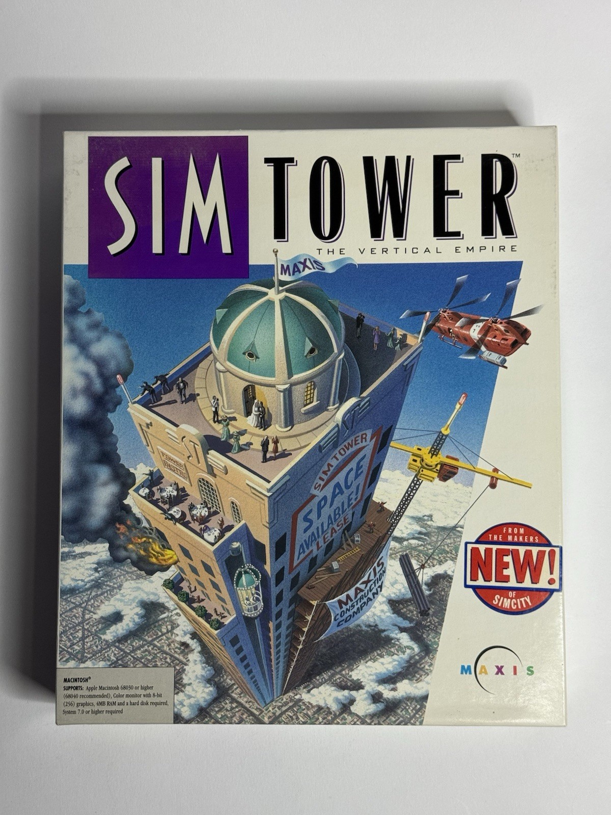 Maxis SimTower Macintosh 3.5″ Floppy Disc w/ Disks, Manual & Inserts