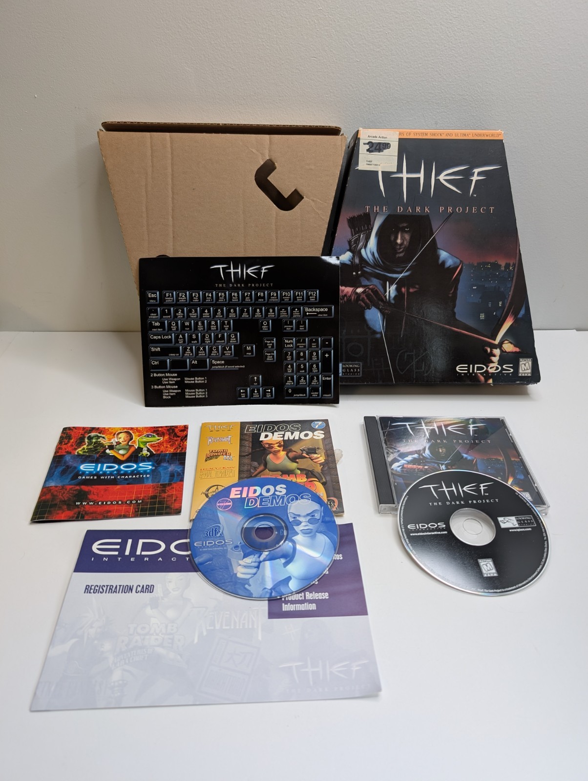 Thief Dark Project EIDOS Trapezoid Big Box PC Game Complete CIB Demo Disk 1998