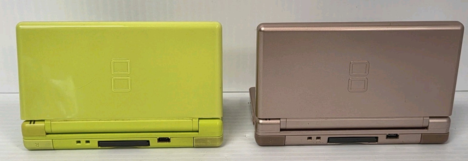 READ!!! – Nintendo DS Lite (USG-001) Green & Metallic Pink -Lot Of 2 – Both Work