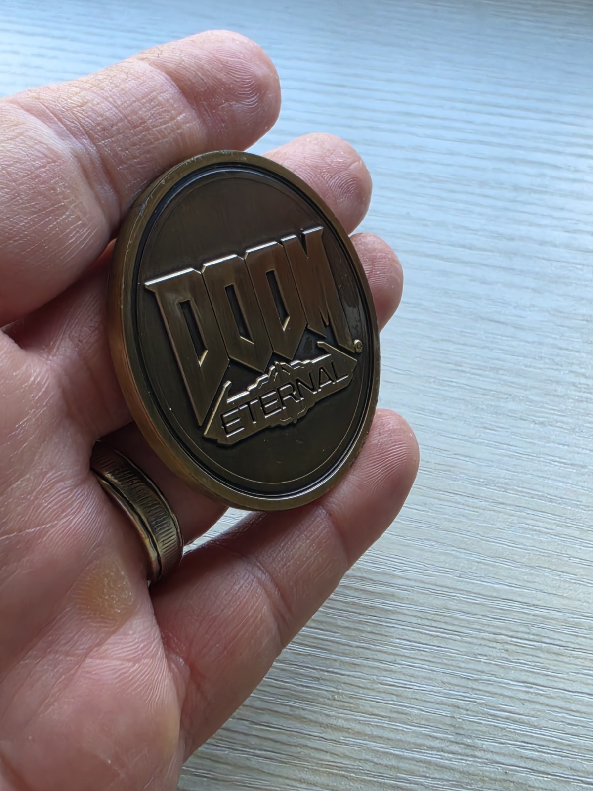 DOOM Eternal Maykr Challenge Coin Medal Rare Bethesda Gear Store #101 Of 500