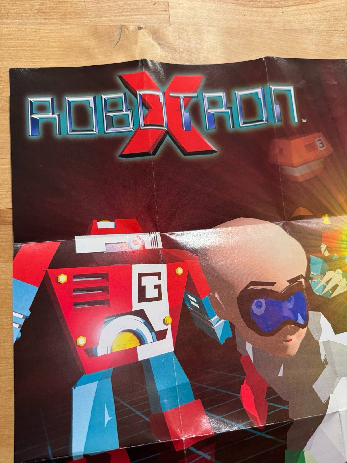 Robotron X Poster N64 Nintendo 64 Promo Insert 1996 Midway VTG Fold-Out Art