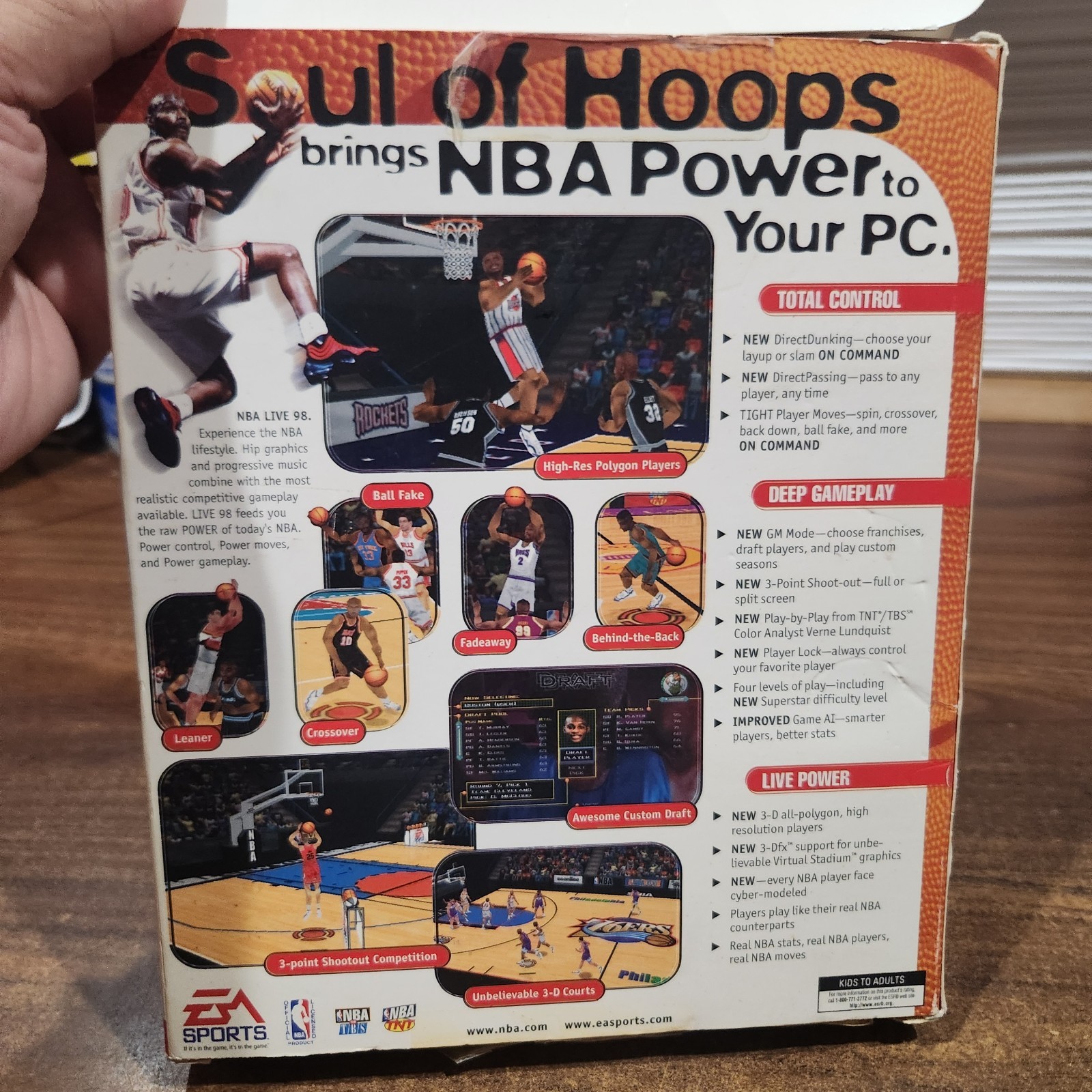 Big Box PC CD Game: EA Sports NBA Live 98, Complete w/ manuals & insert