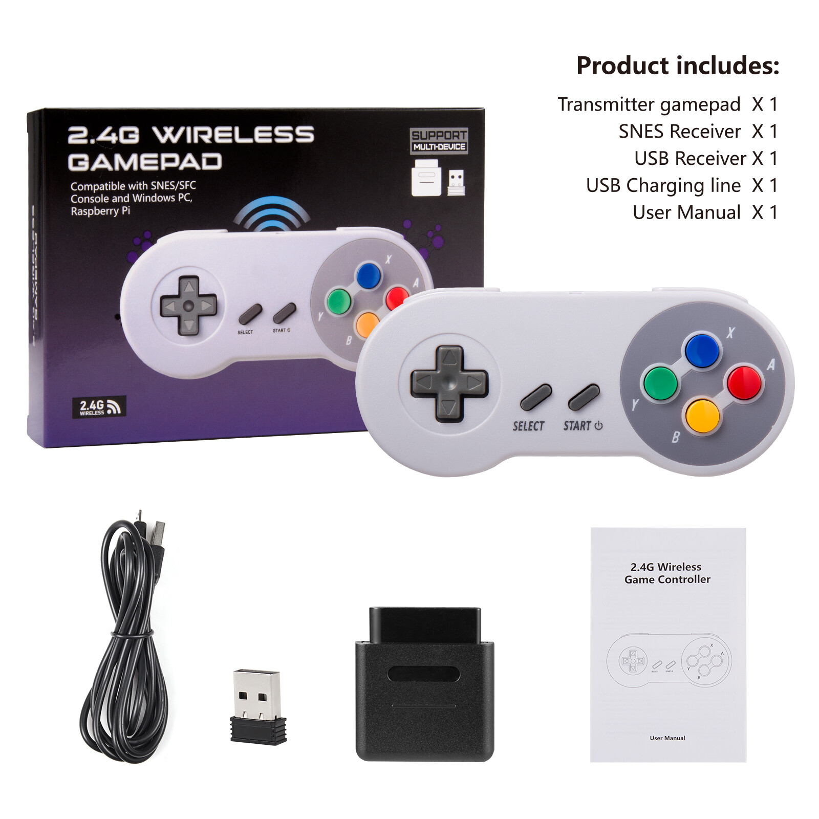 For Nintendo64 N64 USB Controller/ SNES Gamepad Joystick For PC MAC Raspberry Pi