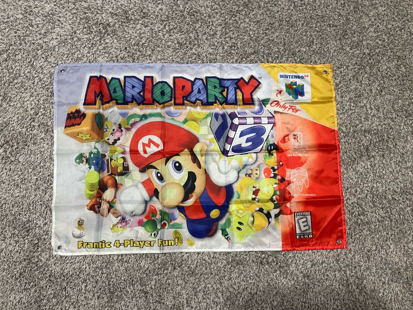 Mario Party 64 Wall Flag Banner Tapestry 2 x 3 Ft, N64