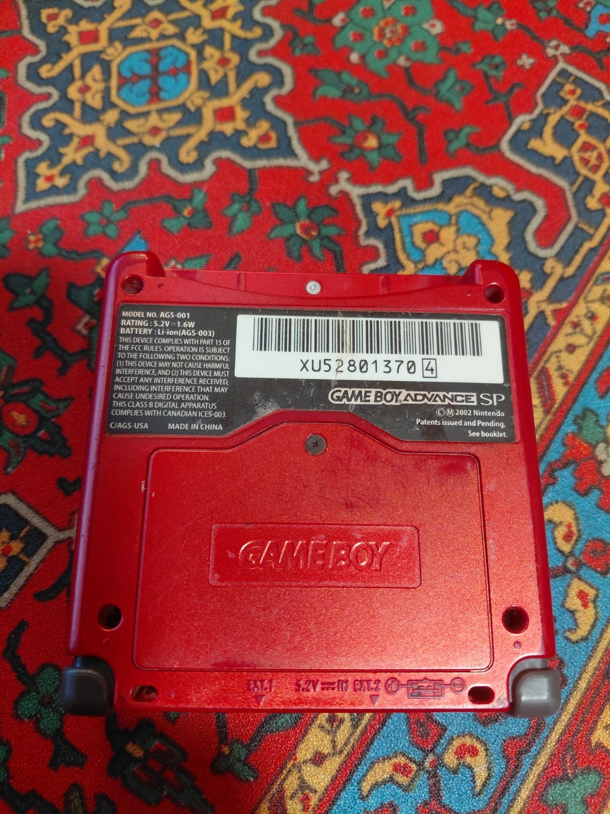 Flame Red Game Boy Advance SP AGS – 001 + Games Pokemon Super Mario Nintendo LOT