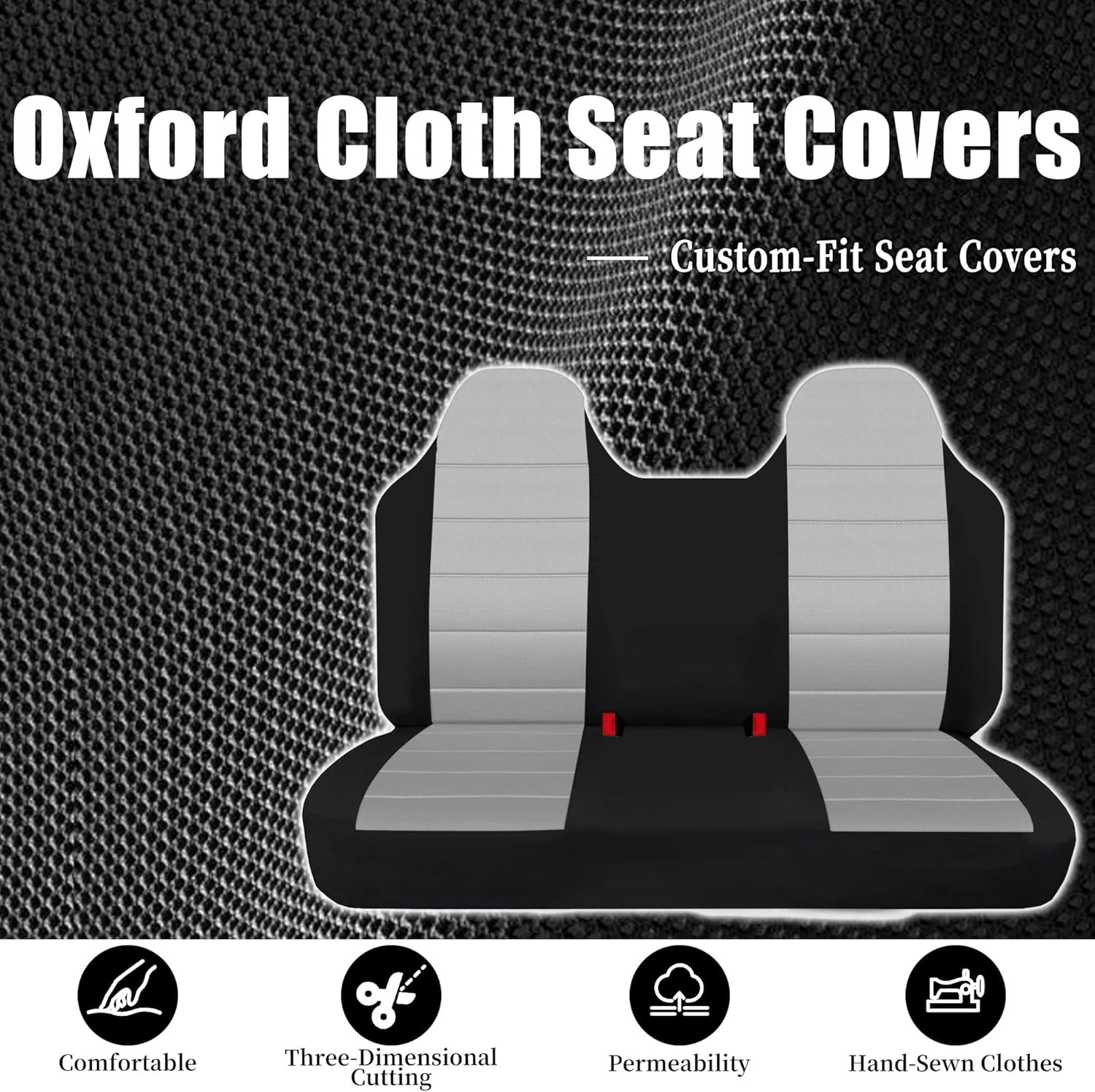 Heavy-Duty Machine Washable Bench Seat Cover for Ford F150/F250/F350 Gray