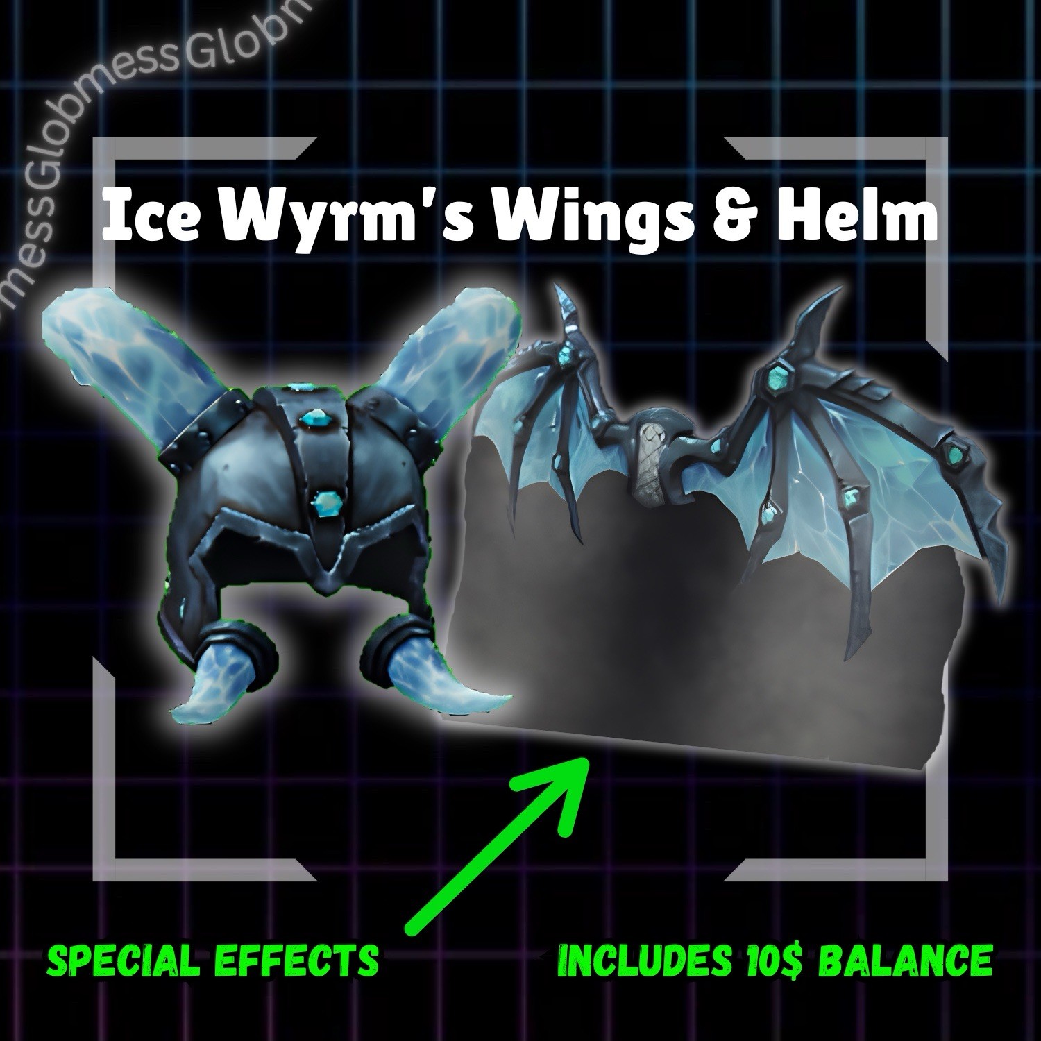 Roblox Ice Wyrm’s Wings & Helm Toy Code| 10$ Balance | Sent Thru Messages