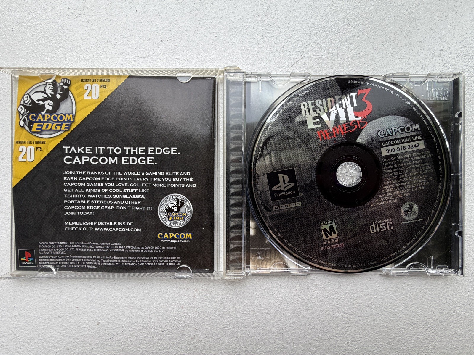 Resident Evil 3 Nemesis Black Label CIB PS1 NTSC-U/C Complete Reg Card