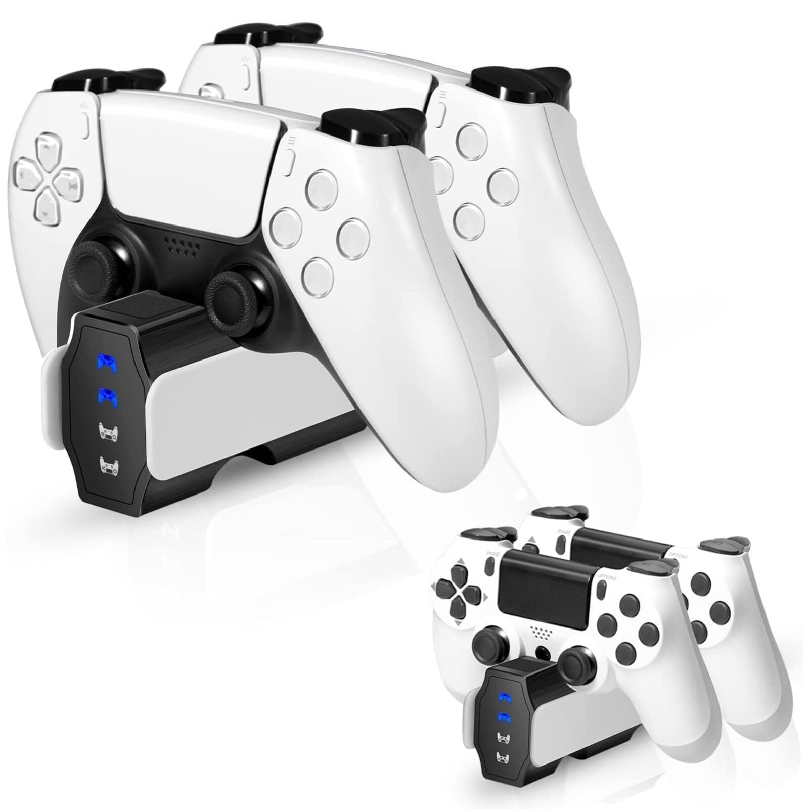2 in 1 PS5 & PS4 Controller Charger, Charging Station DualSense Playstation 5&4